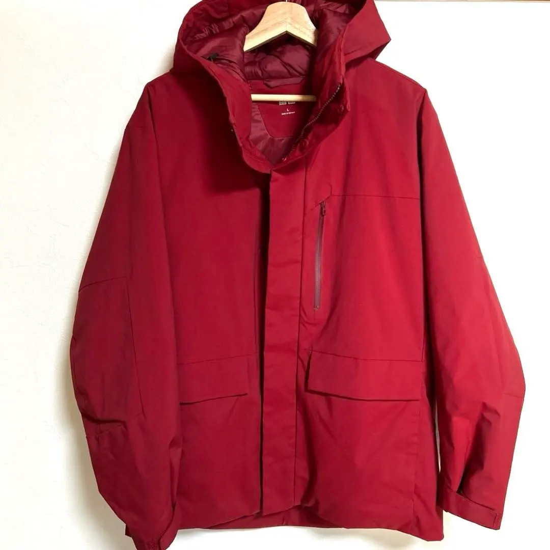 混合羽絨外套 紅色 的縮圖