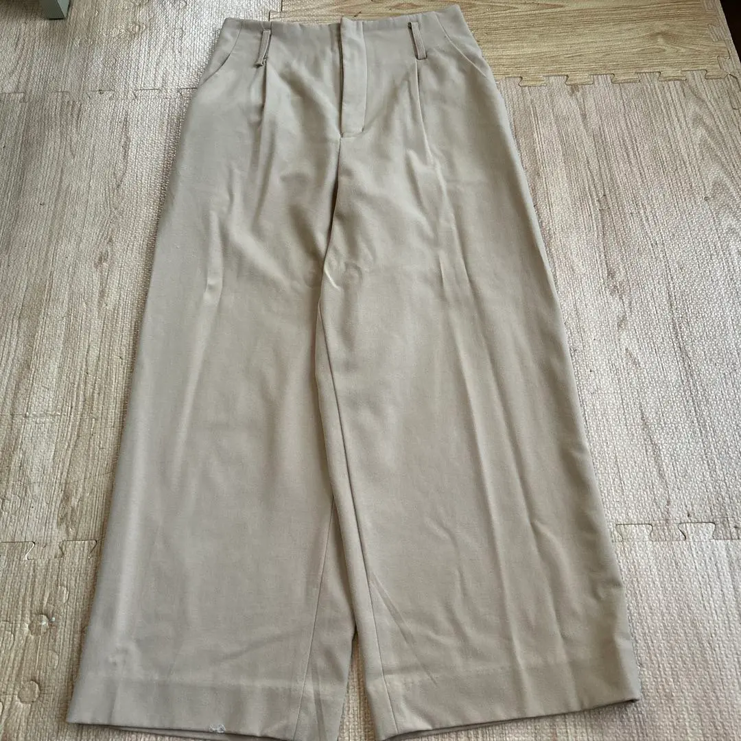 Thumbnail of Beige wide pants with elastic waist