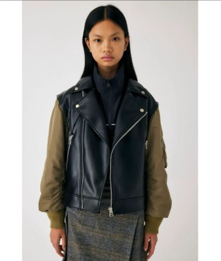 【試着のみ美品】moussyFAUX LEATHER DETACHABLE JK 2025年最新】FAUX leather detachableの人気アイテム - メルカリ