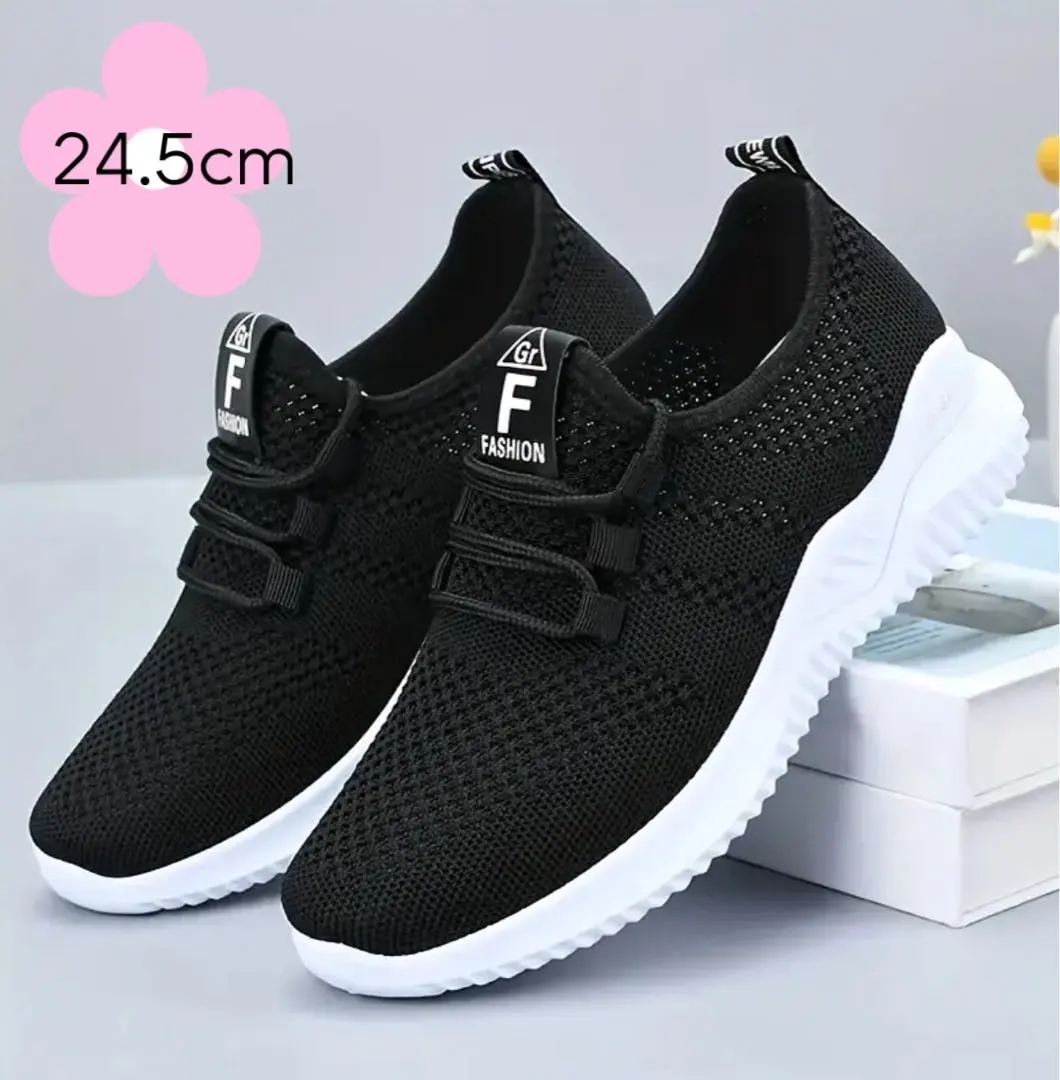 Thumbnail of 【Black, 24.5cm】New Sneakers for Gym, Walking, Casual, Lightweight, Exercise