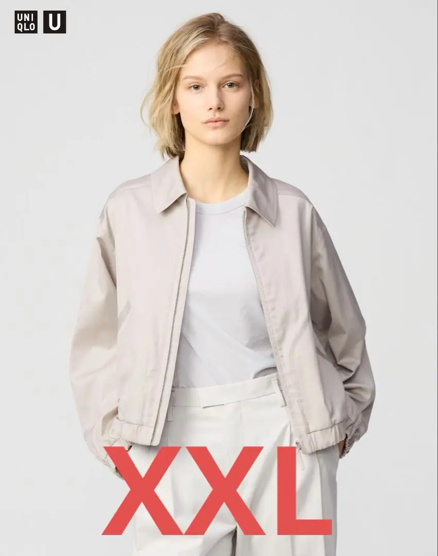 完売品 UNIQLO U ジップアップショートブルゾン オンライン限定XXL ユニクロ公式 | ジップアップショートブルゾン