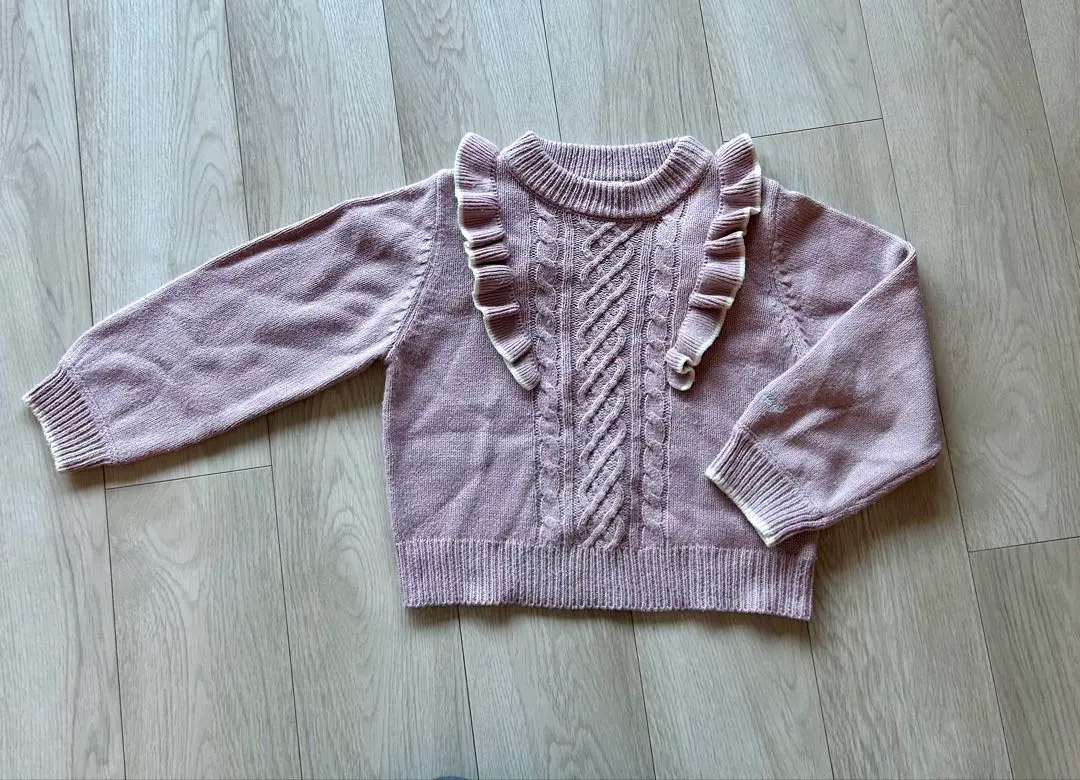 Thumbnail of Mezzo Piano Pink Knit Sweater with Frills