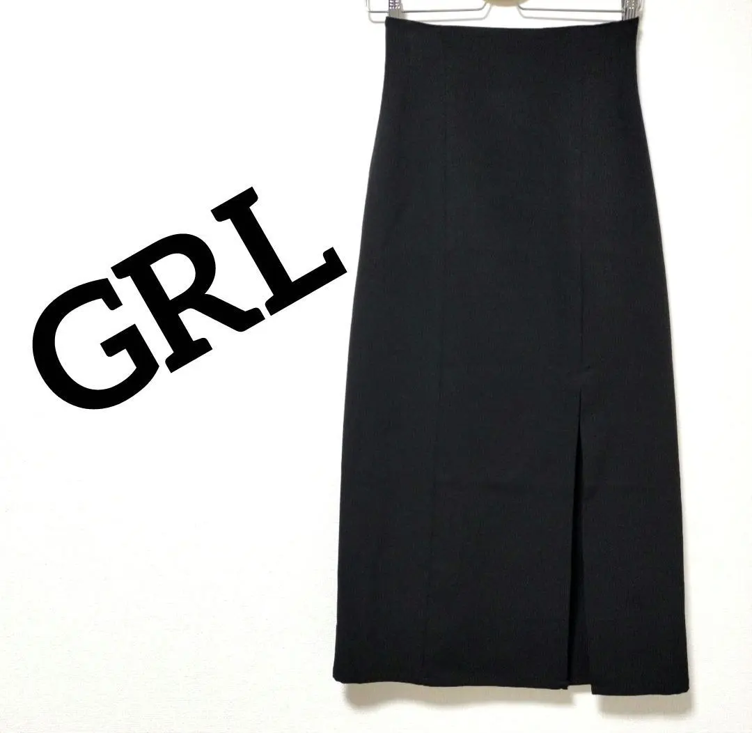 Thumbnail of GRL Black Slit Long Skirt