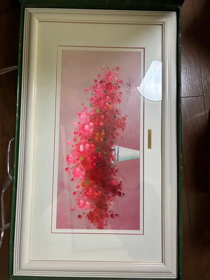 真作□油彩□韓国人気女流作家・申龍子□『花瓶の花』□吉祥