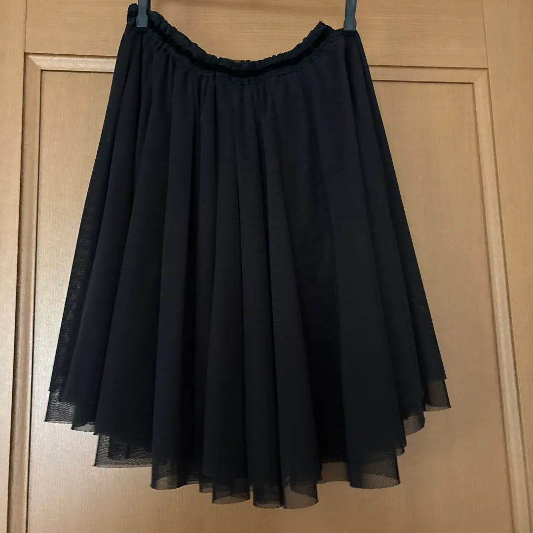 Thumbnail of Black tulle flare skirt, knee-length