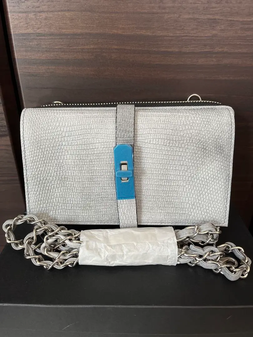 ★M.U.L. ウォレットショルダー★デニムレザー★ペイントあり★チェーンタイプ m67270358513_1.jpg?1751583504