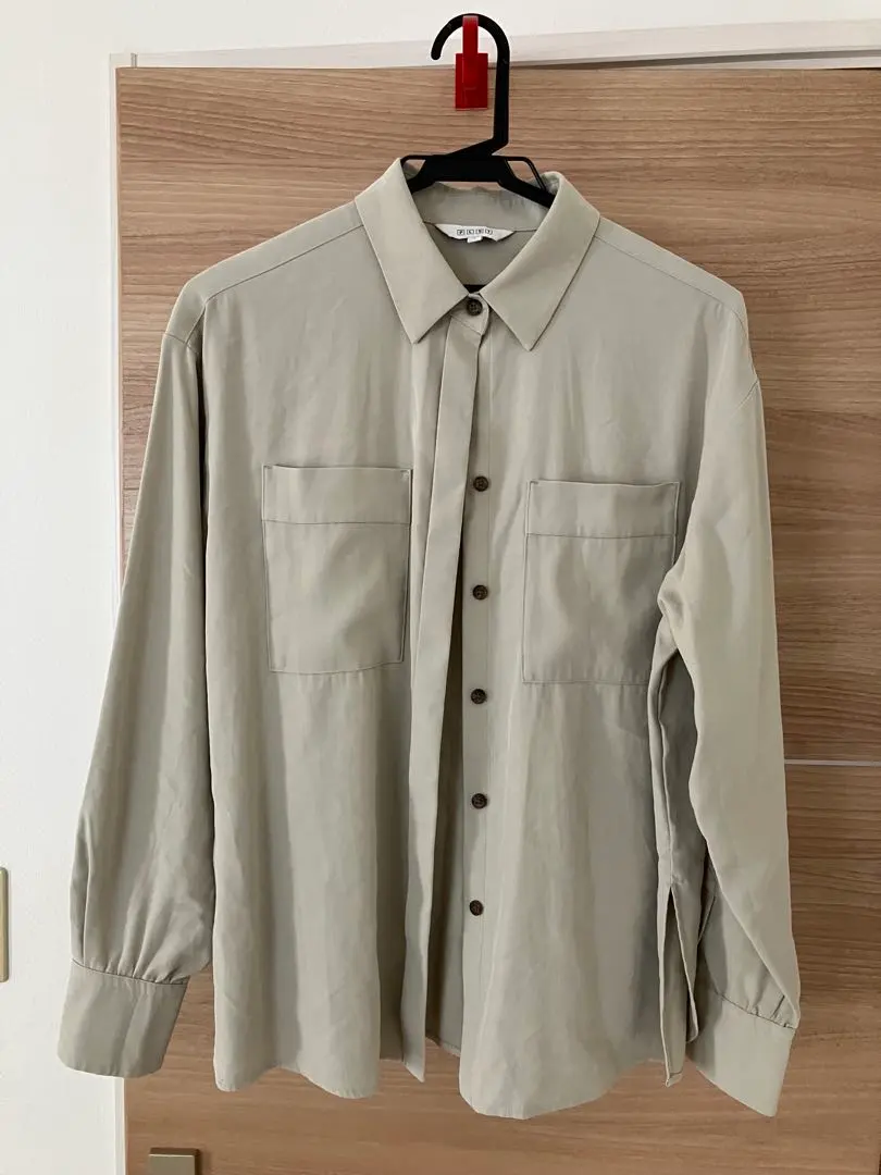 Thumbnail of PLST Beige Long Sleeve Shirt Blouse