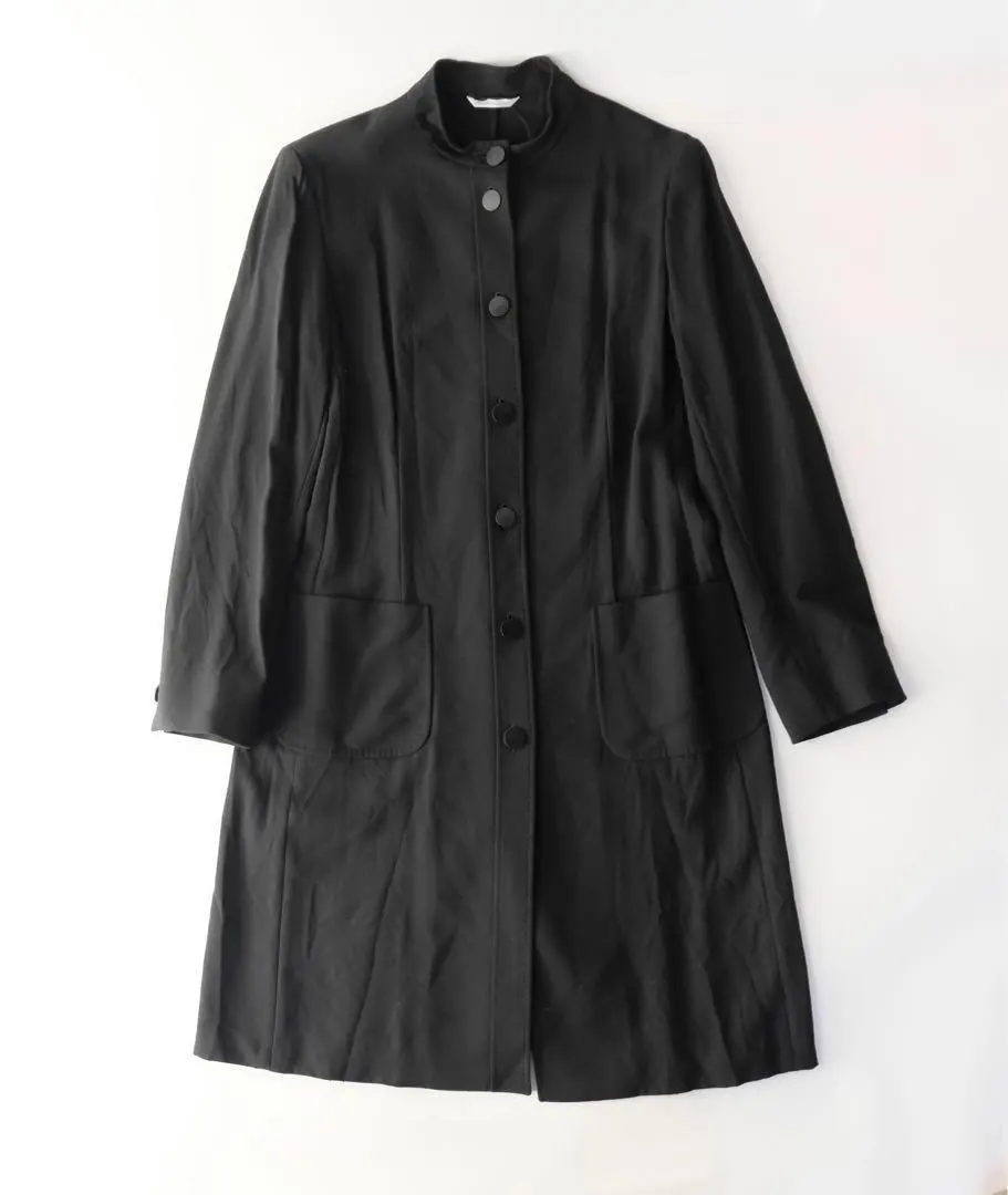 Thumbnail of Max Mara ITALY Mao collar long jacket, black