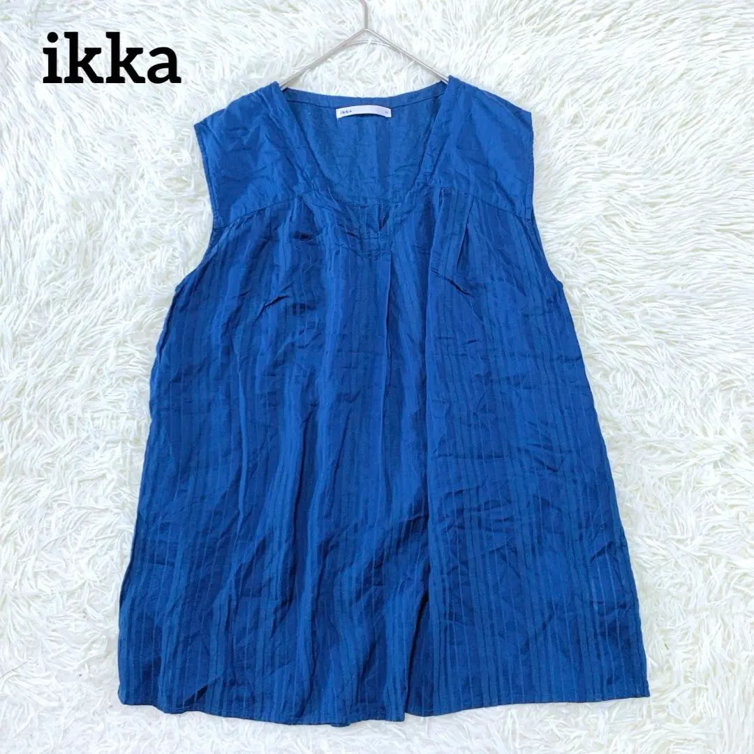 Thumbnail of Icca V-Neck Sleeveless Blouse (M) Gathered, Cool, Washable, Elegant