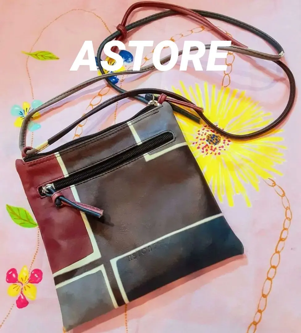 ASTORE アストーレ ショルダーバッグ クロコダイル調 イタリア 黒 ASTORE アストーレ ショルダーバッグ クロコダイル調 イタリア