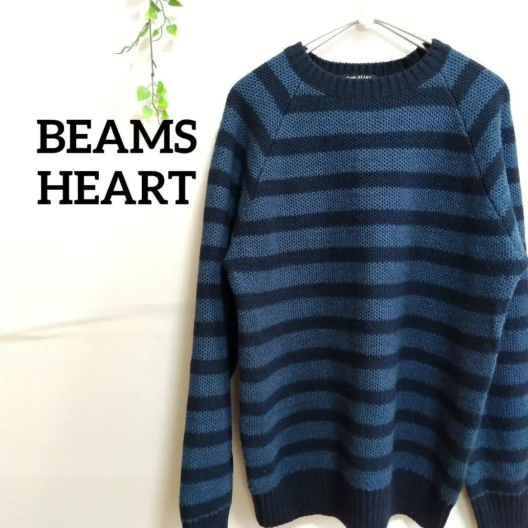 BEAMS HEART ビームスハート 針織衫 條紋 長袖 毛衣 的縮圖