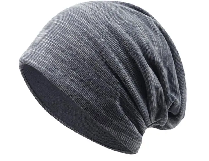 素色 冷帽 針織帽 針織帽 彈性 柔軟 棉 男女通用 的縮圖