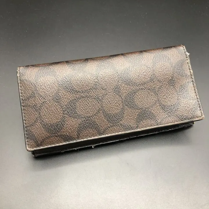 COACH F75013 メンズ 新品未使用 COACH コーチ 長財布 メンズ シグネチャー ブラック系 F75013 CQ