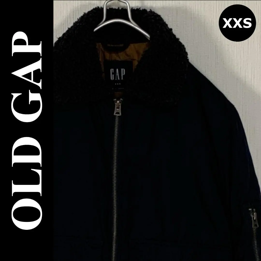 美品 古著 GAP 領口毛 中棉 飛行夾克 XXS 海軍藍 的縮圖