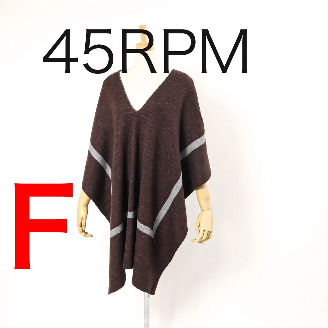 45rpm ニットポンチョ 楽天市場】【中古】 45rpm 45R バイカラーニットポンチョ 紺