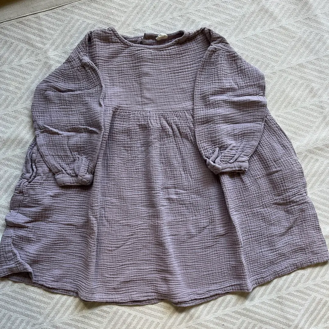 Thumbnail of devirock 3/4 sleeve dress, size 130, purple