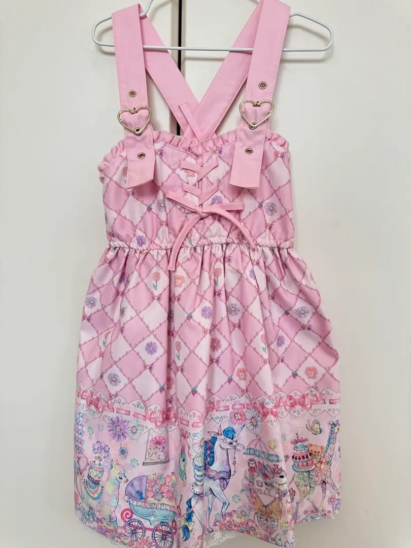 ECONECO 繪子貓 粉紅色 連衣裙 110cm 的縮圖