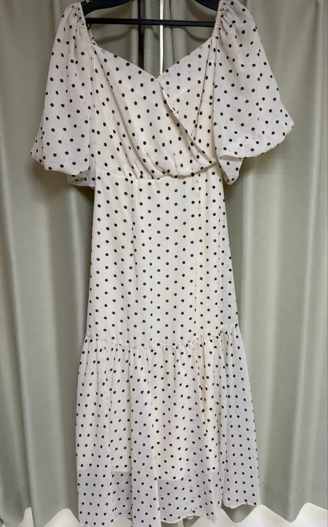 Thumbnail of REDYAZEL Dot Pattern Frill Sleeve Dress
