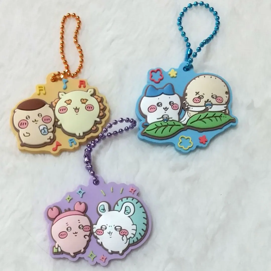 Thumbnail of Chikawa Puffy Rubber Mascot Gummi 3-piece Set Hachiware Momonga Otter