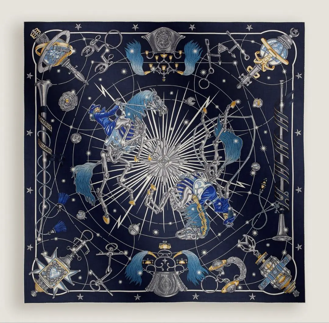 新品未使用　タグ付き　エルメス　ストール　2025春夏　コーラス・ステラルム カレジェアン カシミアシルク 《コーラス・ステラルム