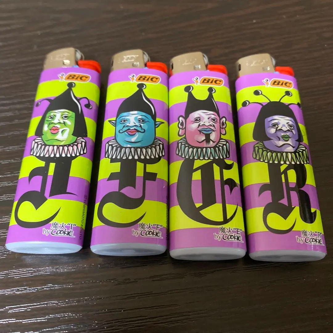 【吉本劇場限定】箱付き！魔火 BICライター くっきー　8種類コンプリート BICライター×くっきー！“魔火（マビ）”ライター、誕生_BIC