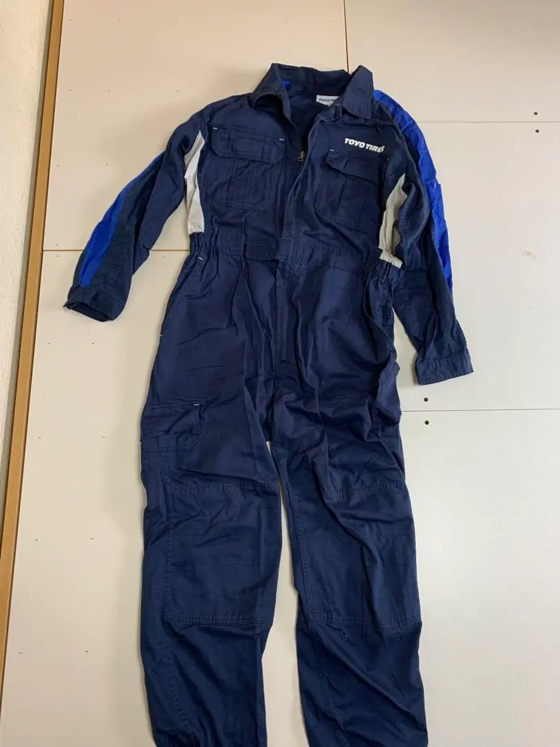 美品！■TOYO TIRES トーヨータイヤ つなぎ 半袖 EL オールインワン メカニックスーツ 作業着 ワークウェア メカニックウェア