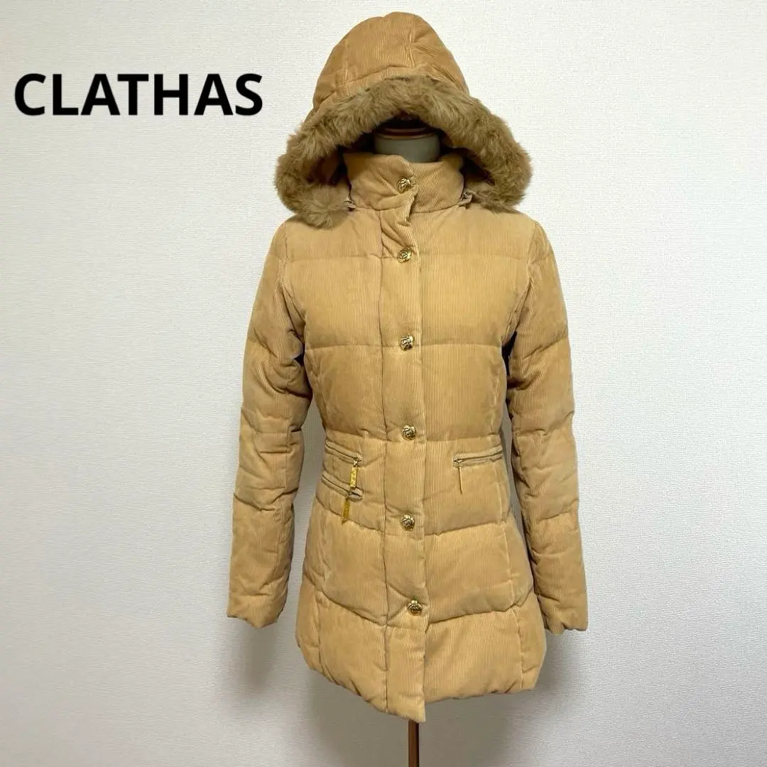 【新品・タグ付】クレイサス　ダウンコート　カメリアボタン　ハートジップ　38 新品・タグ付】クレイサスダウンコートカメリアボタンハートジップ38