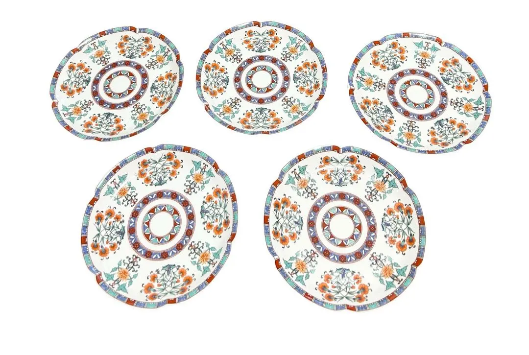 有田燒 西山製 花紋 伊萬里風 和皿5枚 的縮圖