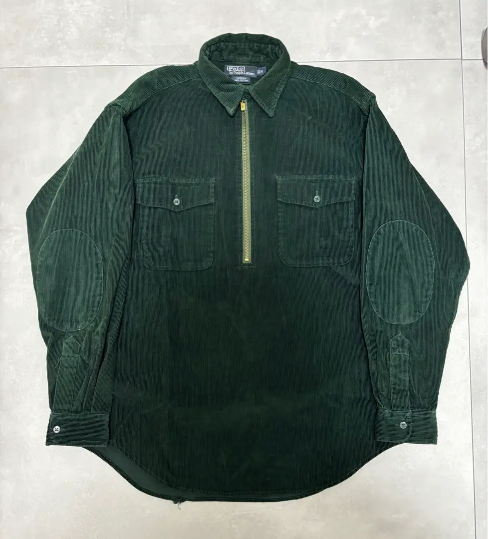 POLO RALPH LAUREN 90年代 CARSON 灯芯绒 半拉链 衬衫 的縮圖