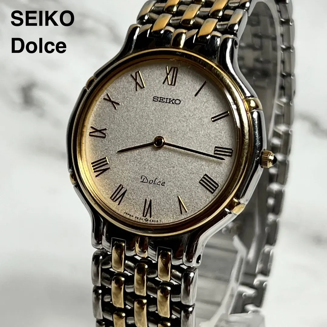 運作良好 美品 精工Dolce 男士腕錶 雙色 5E30-6A00 的縮圖