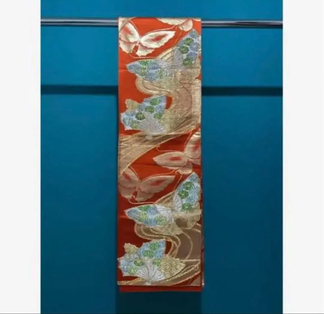 Thumbnail of Women's Obi Belt 14 Wedding Furisode (Long-sleeved kimono) Tomesode (Formal kimono) Oiran (Courtesan) Coming-of-Age Ceremony Gold Thread Butterfly Fan Kimono