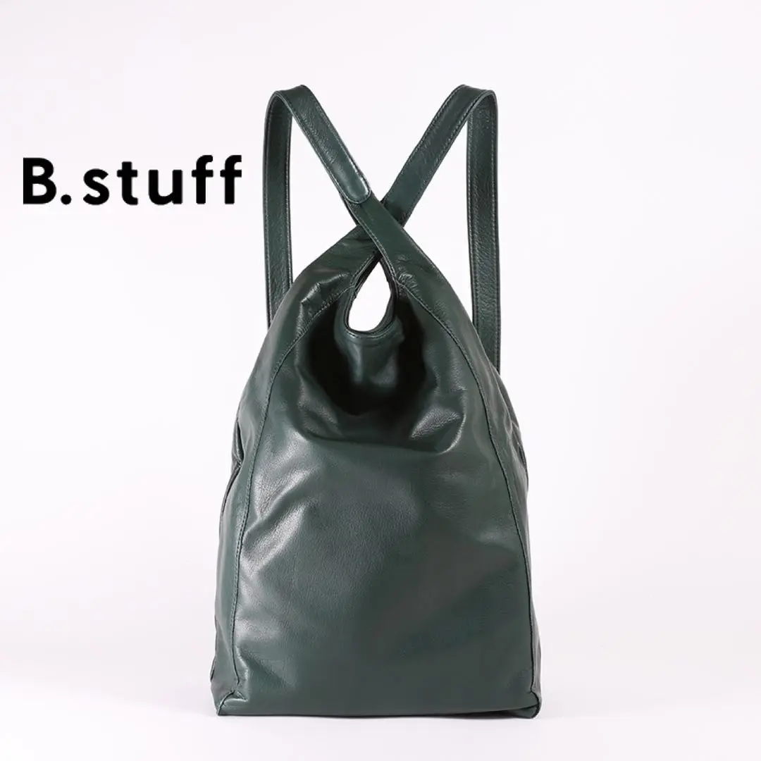 【ハミングバードさん専用】B.stuff 黒のレザーリュック 上品な艶感の本革リュック 小サイズ | 7324R - B.stuff online store