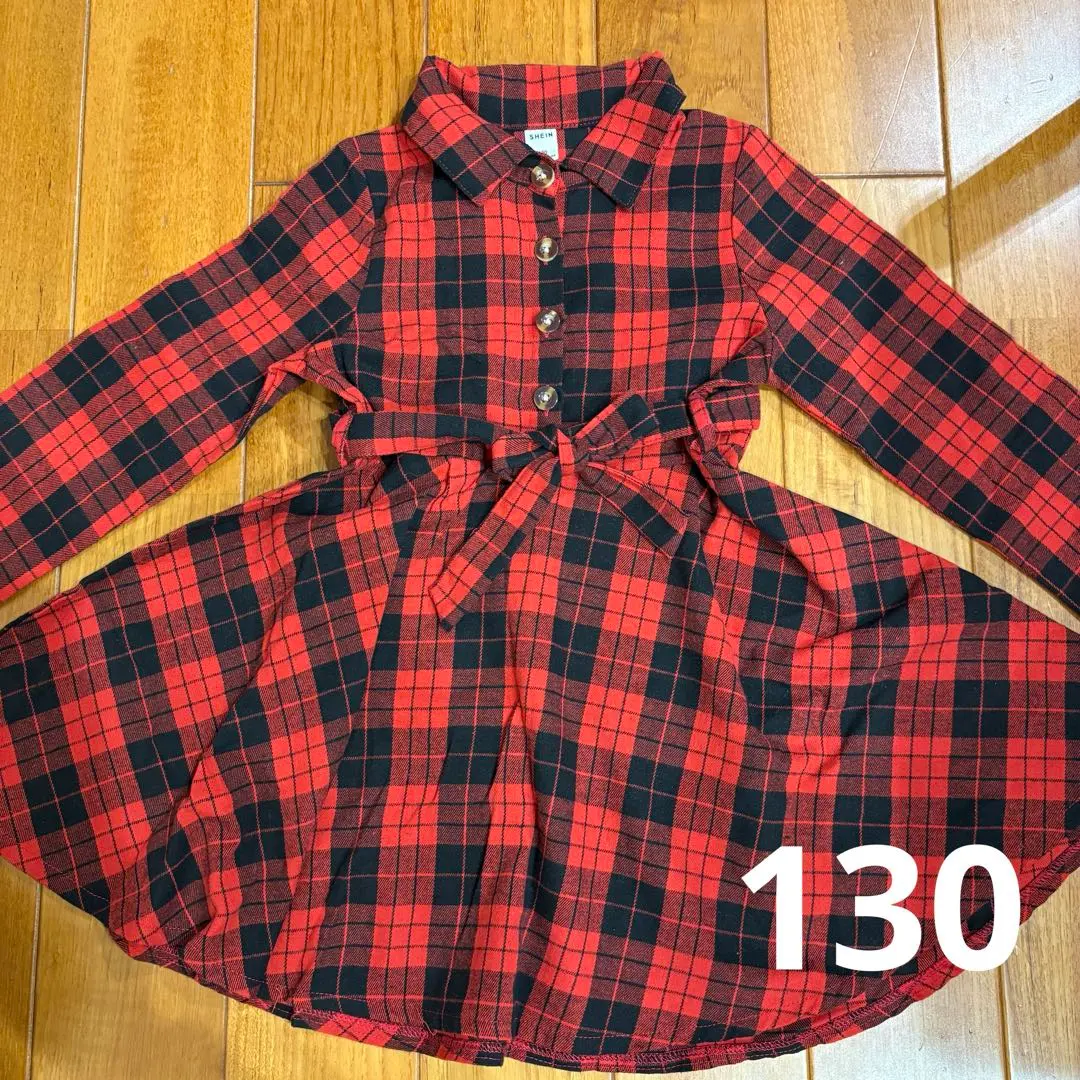 Thumbnail of Red plaid shirt dress