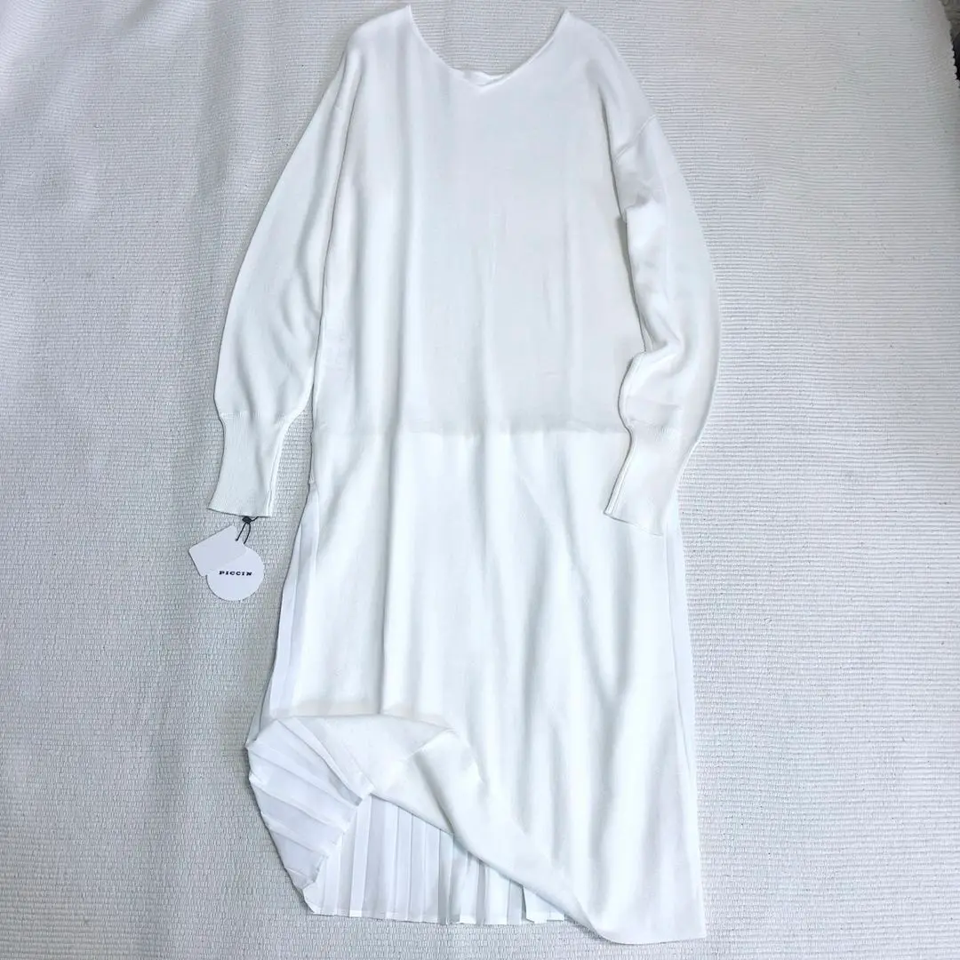 Thumbnail of PCCIN Pleated Knit Dress with Tag - Mixed Material - Washable