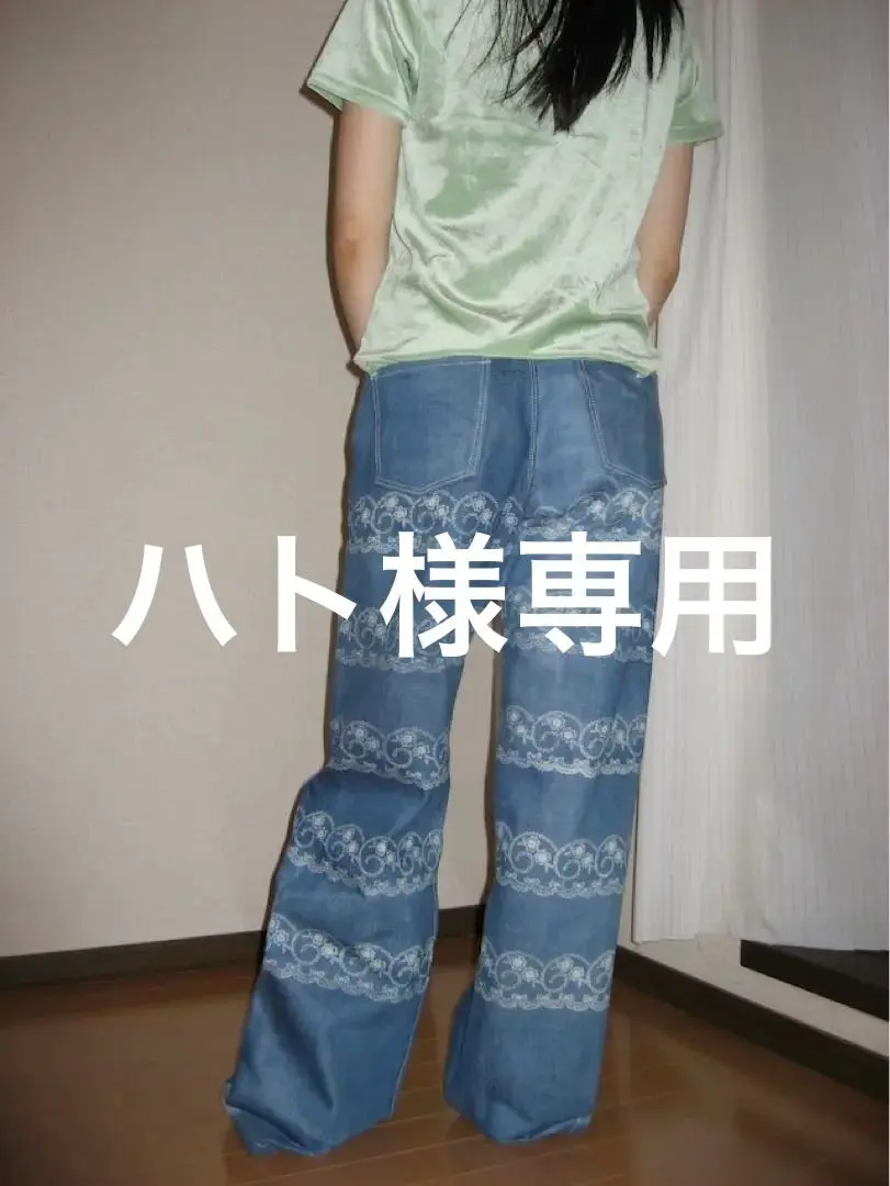 tetta デニムパンツ リボン 花柄 トレースデニム Gパン tetta デニムパンツ リボン 花柄 トレースデニム Gパン