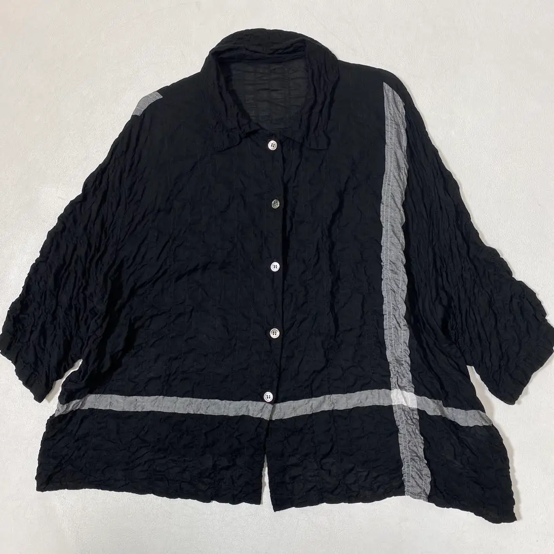 Thumbnail of Y's for living Wrinkle-processed Line Relaxed 5-Sleeve Shirt