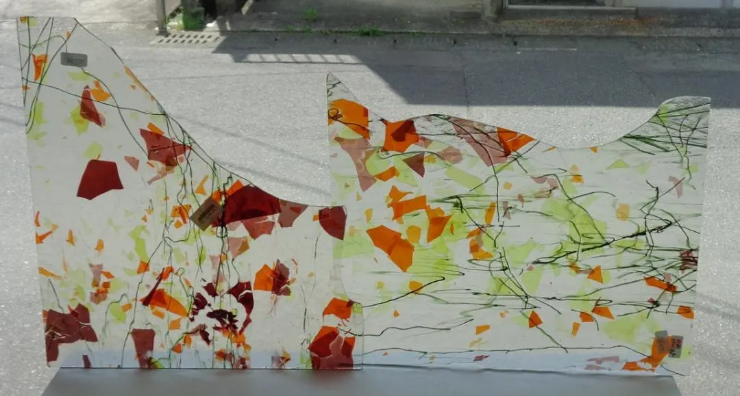 Thumbnail of Stained Glass Material Uroboros UR11-38 Set of 2