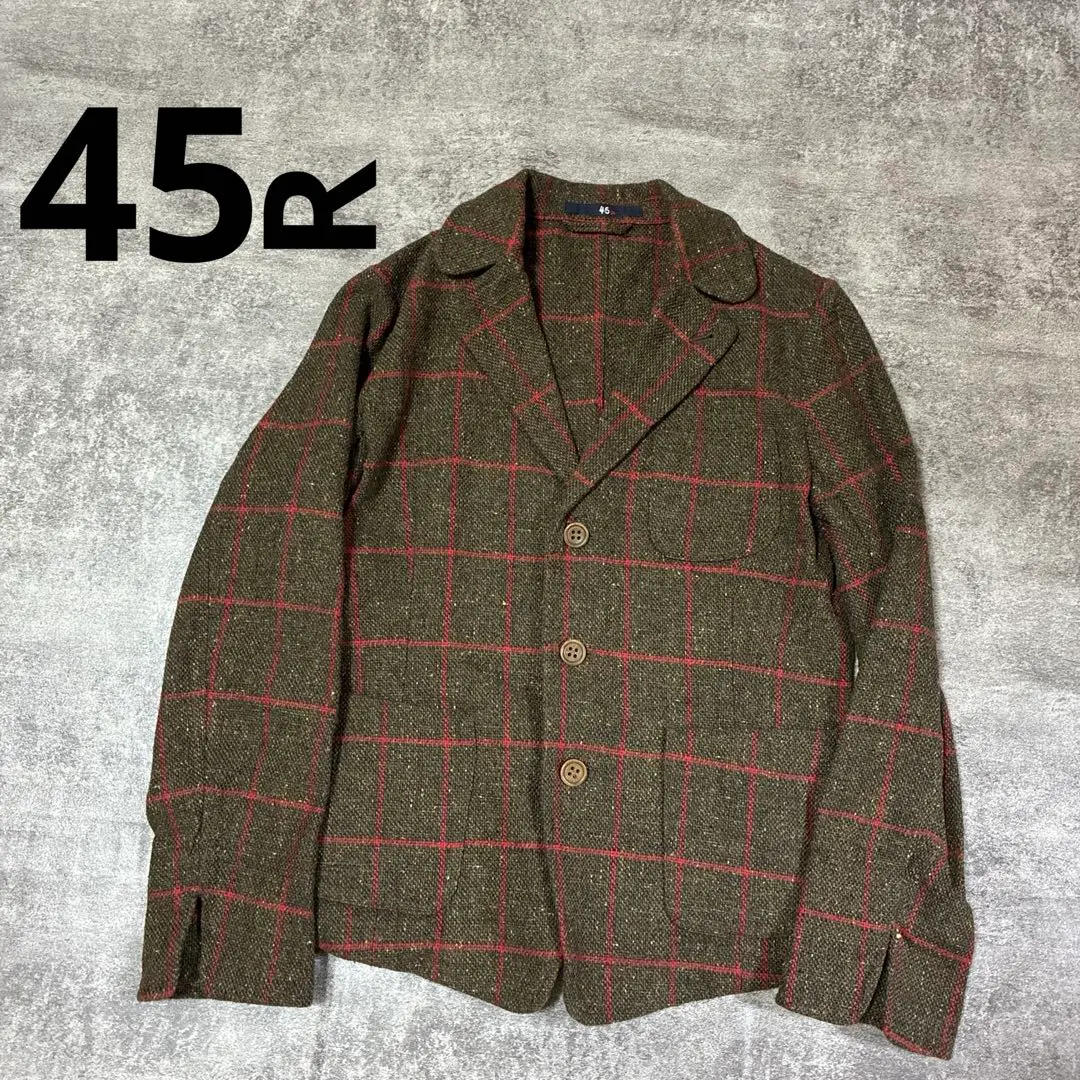 Thumbnail of 45R Cotton Tweed Jacket, Tailored, Size 3, Brown x Red