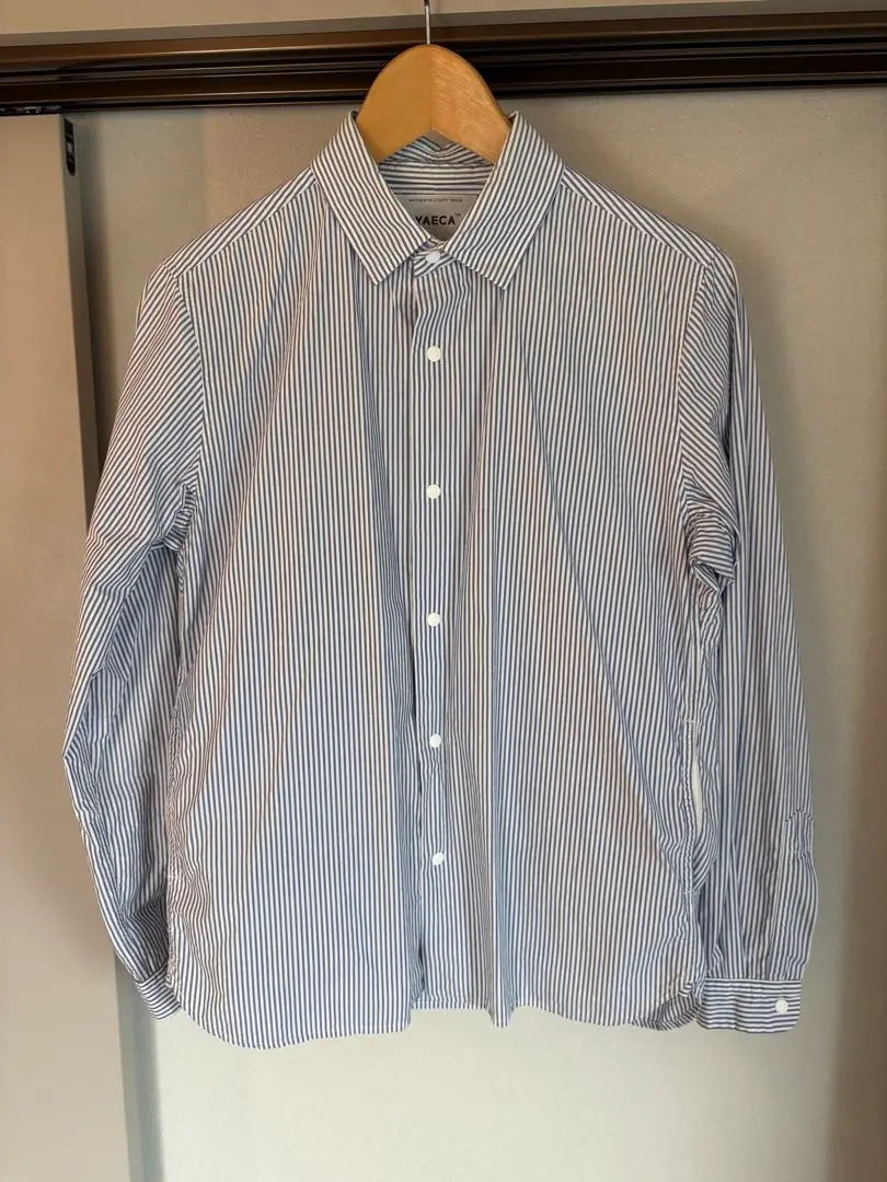 Thumbnail of YAECA Striped Long Sleeve Shirt S Blue