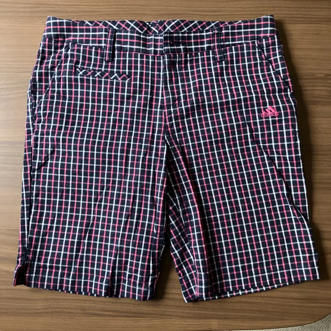 Thumbnail of Adidas L size navy check shorts