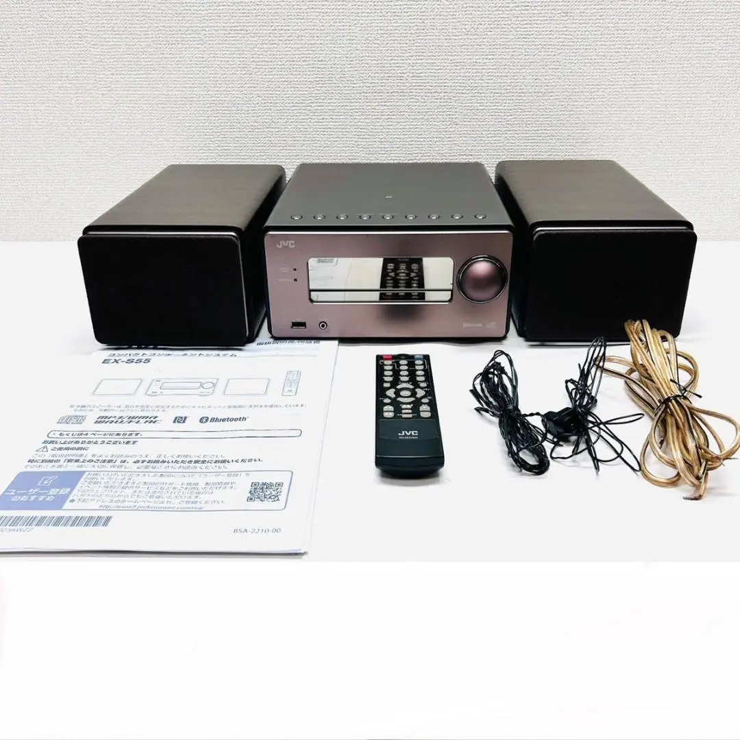 美品✨　JVC ミニコンポ EX-S55 2020年製　ウッド　　付属品多数 ウッドコーン コンパクトコンポーネントシステム EX-S55 | JVC