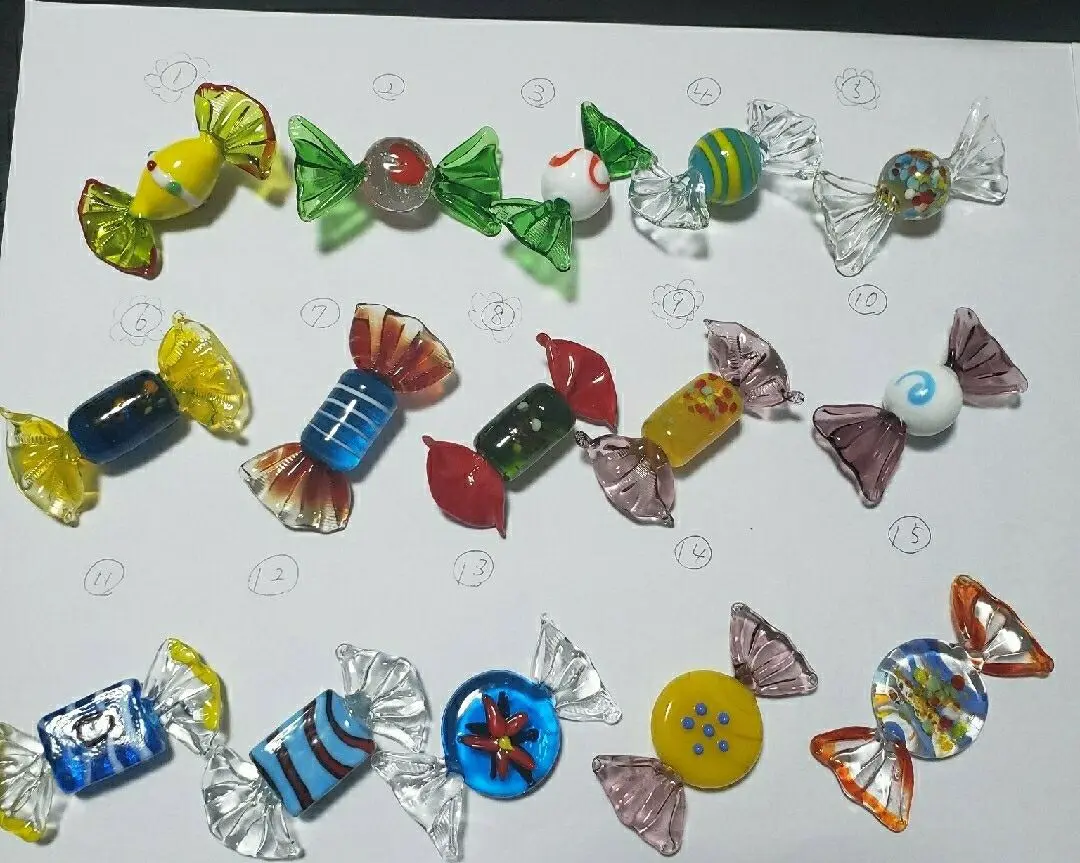 最終値下げ◎キャンディの形のベネチアングラス ３個 イタリア•ベネチア購入 Venetian glass / ベネチアガラス ｜イタリア｜GLS0010