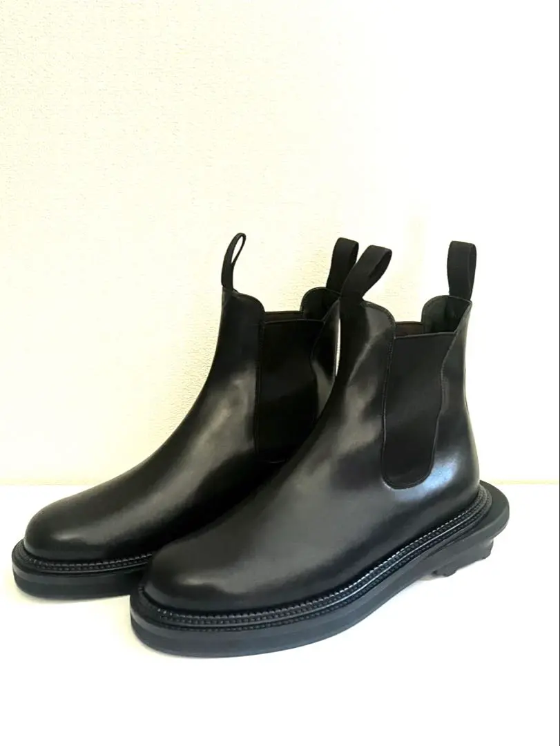【関税込み】sacai ブラック レザー チェルシーブーツ Sacai☆関税込☆チェルシー ブラック レザー アンクルブーツ