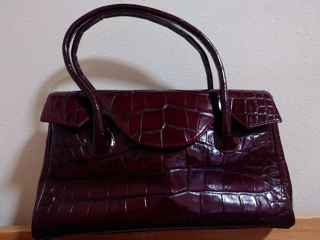 Thumbnail of Shiny Coat Genuine Leather Crocodile Embossed Handbag