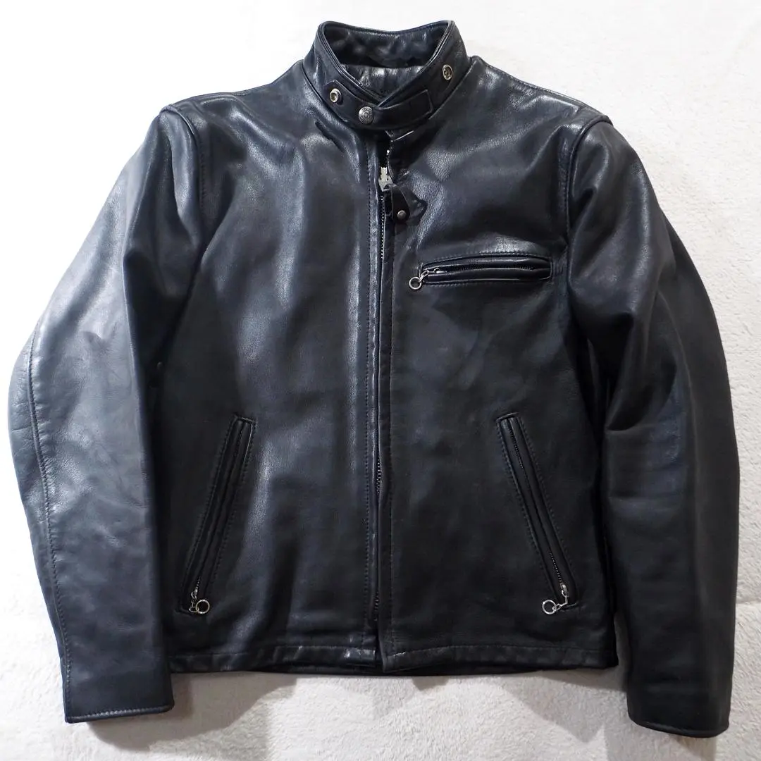 美品 Schott (32) 立襟 シングルライダース 641SP ライナー欠品 美品 Schott (32) 立襟 シングルライダース 641SP ライナー欠品