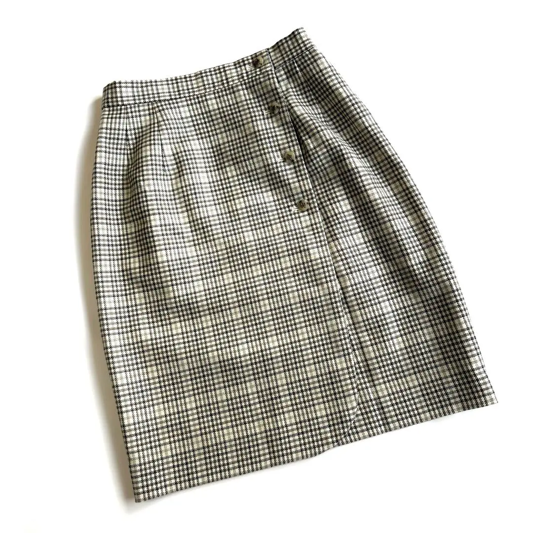 Thumbnail of Excellent Condition: Brooks Brothers Tight Wrap Skirt, Checkered, Wool, Made in Japan