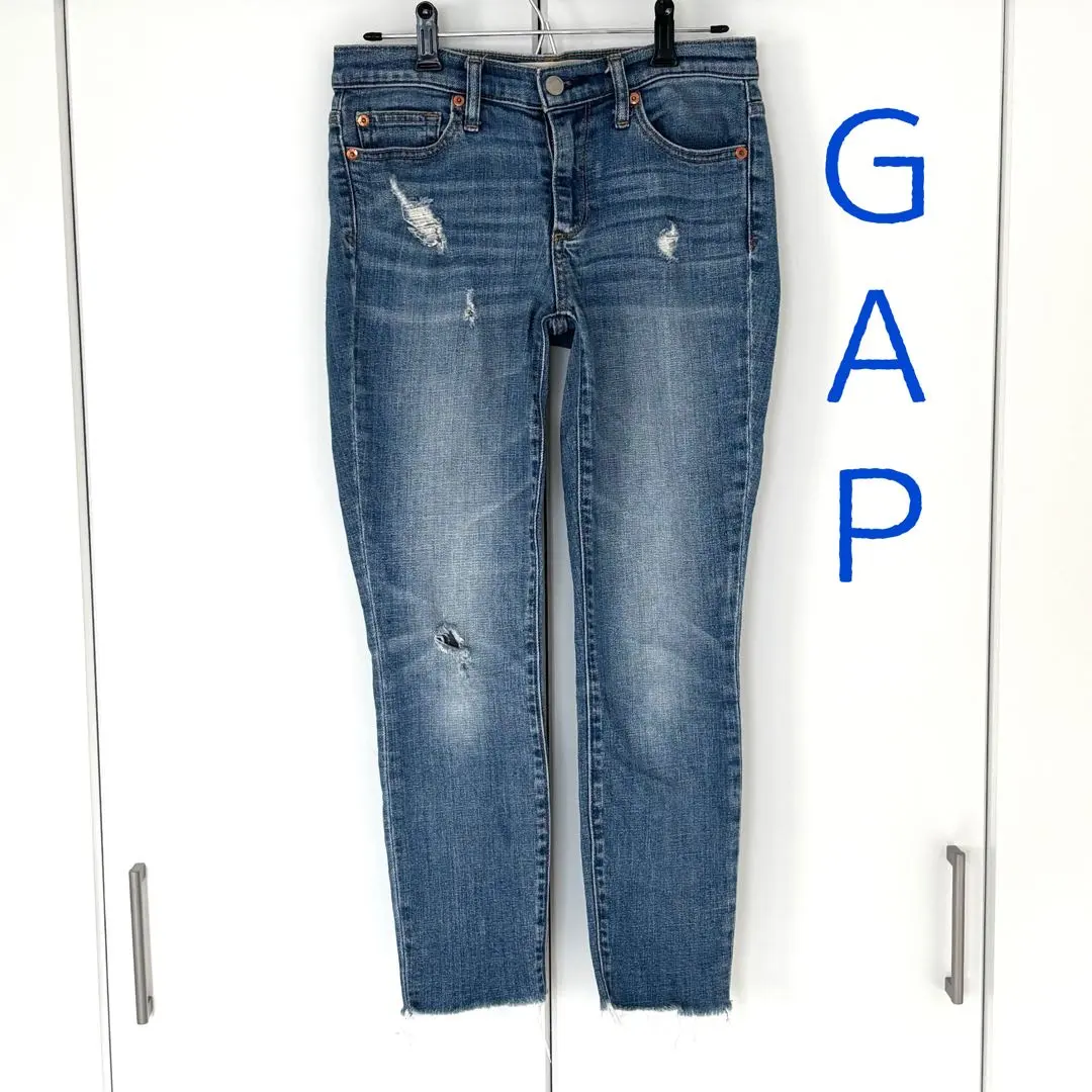 Thumbnail of GAP Denim Straight Leg Distressed Light Blue