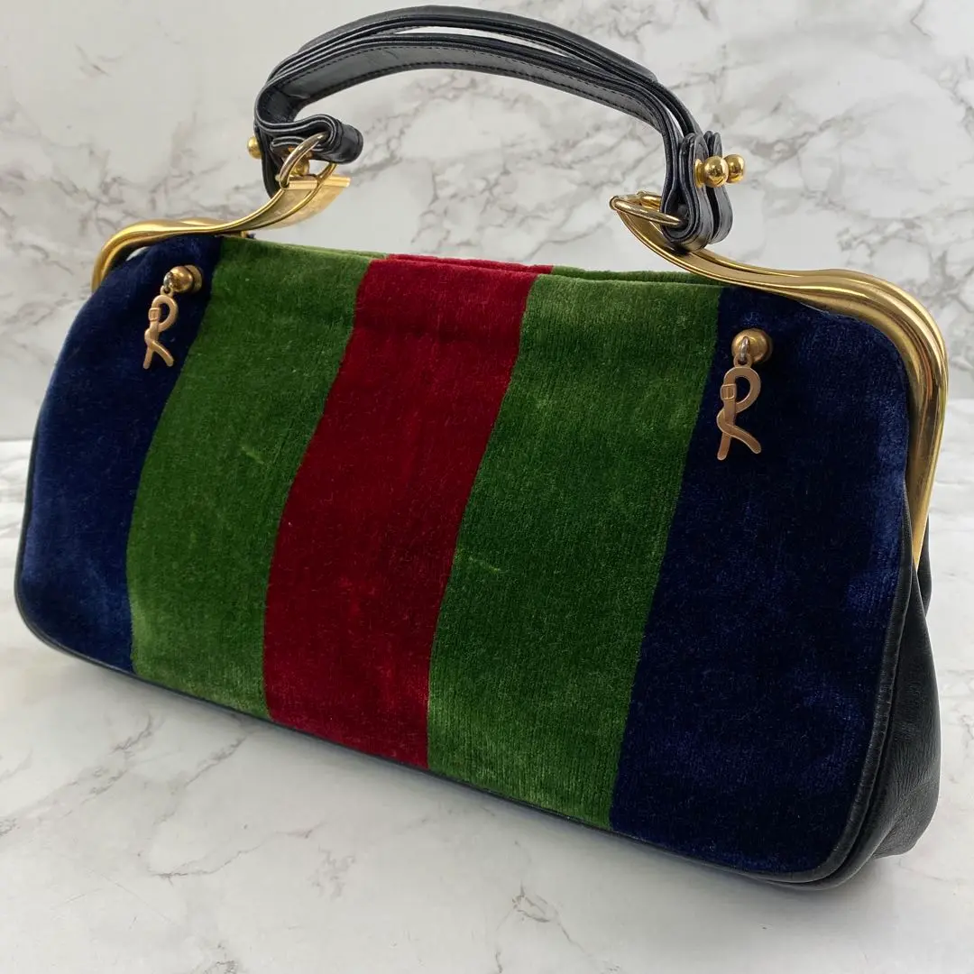 ☆袋付き☆【美品】ロベルタディカメリーノ カラベラ バゴンギ がま口 モケット ROBERTA DI CAMERINO（ロベルタ ディ カメリーノ） バゴンギ