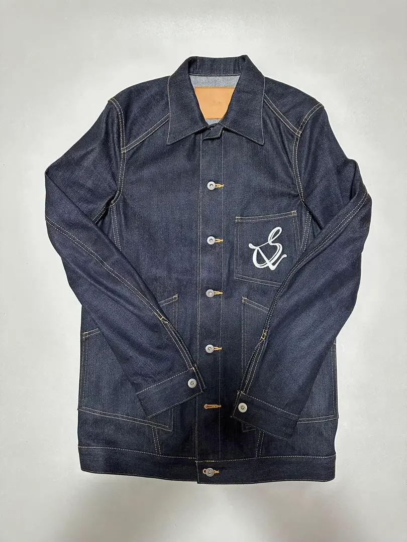 希少【sulvam】21ss デニムジャケット　ストレッチデニム刺繍ロゴ 希少【sulvam】21ss デニムジャケット ストレッチデニム刺繍ロゴ