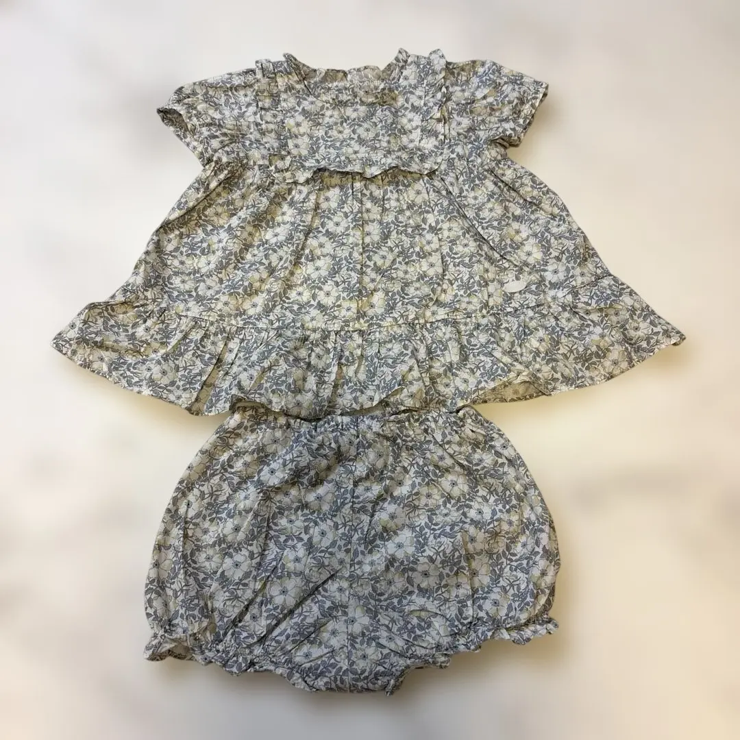 Thumbnail of Tartine et Chocolat Floral Print Dress with Ruffle Bloomers